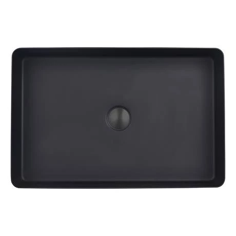 JTP Vos Matt Black Rectangular Stainless Steel Counter Top Basin + Waste 2 JTP Vos Matt Black Rectangular Stainless Steel Counter Top Basin + Waste - Image 2