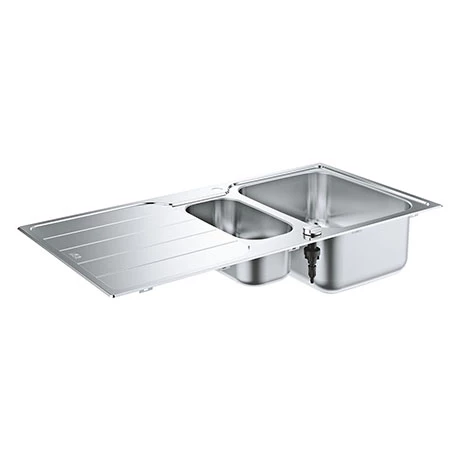 Grohe K500 1.5 Bowl Stainless Steel Kitchen Sink - 31572SD1 1 Grohe K500 1.5 Bowl Stainless Steel Kitchen Sink - 31572SD1