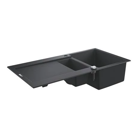 Grohe K500 1.5 Bowl Composite Quartz Kitchen Sink with Drainer - Black - 31646AP0 2 Grohe K500 1.5 Bowl Composite Quartz Kitchen Sink with Drainer - Black - 31646AP0 - Image 2