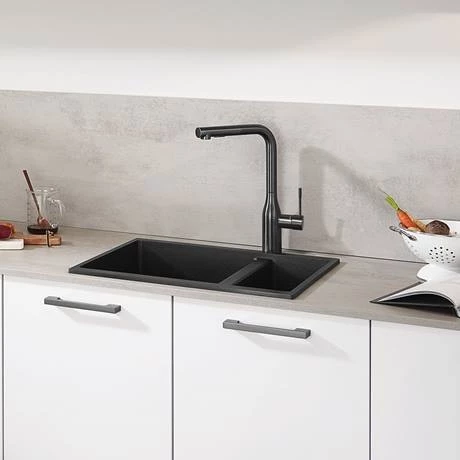 Grohe K500 1.5 Bowl Composite Quartz Kitchen Sink - Black - 31648AP0 4 Grohe K500 1.5 Bowl Composite Quartz Kitchen Sink - Black - 31648AP0 - Image 4