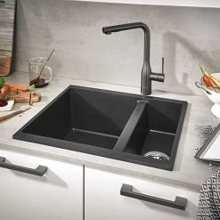 Grohe K500 1.5 Bowl Composite Quartz Kitchen Sink - Black - 31648AP0
