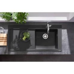 Hansgrohe S514-F450 1.0 Bowl Built-in Kitchen Sink with Drainer - Graphite Black - 43314170 -Kitchen Sinks Shop 43314170 D2 460