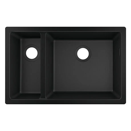 Hansgrohe S510-U635 1.5 Bowl Undermount Kitchen Sink - Graphite Black - 43433170 1 Hansgrohe S510-U635 1.5 Bowl Undermount Kitchen Sink - Graphite Black - 43433170