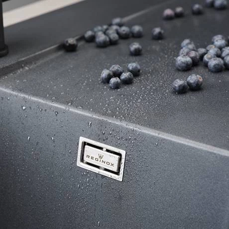 Reginox Amsterdam 10 1.0 Bowl Granite Kitchen Sink - Black Silvery 3 Reginox Amsterdam 10 1.0 Bowl Granite Kitchen Sink - Black Silvery - Image 3