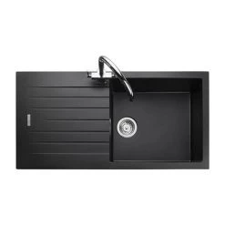 Rangemaster Andesite Ash Black 1.0 Bowl Igneous Granite Kitchen Sink 7 Rangemaster Andesite Ash Black 1.0 Bowl Igneous Granite Kitchen Sink -Kitchen Sinks Shop AND1051AS D2 460