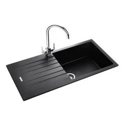 Rangemaster Andesite Ash Black 1.0 Bowl Igneous Granite Kitchen Sink 9 Rangemaster Andesite Ash Black 1.0 Bowl Igneous Granite Kitchen Sink -Kitchen Sinks Shop AND1051AS nd1 460
