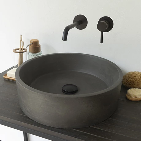 Arezzo Stone Dusk Grey Round Counter Top Basin - 405mm Diameter 1 Arezzo Stone Dusk Grey Round Counter Top Basin - 405mm Diameter