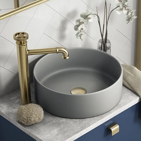 Arezzo 352mm Matt Grey Round Counter Top Basin 1 Arezzo 352mm Matt Grey Round Counter Top Basin