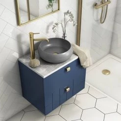 Arezzo Round Counter Top Basin (360mm Diameter - Matt Grey) -Kitchen Sinks Shop AZ113MG d2 460