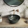 Arezzo Round Brushed Dark Green Counter Top Basin 0TH - 358mm Diameter