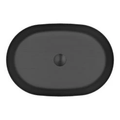 Arezzo Matt Black 380 x 560mm Oval Stainless Steel Counter Top Basin + Waste