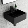 Arezzo 405mm Matt Black Square Wall Mounted / Counter Top Basin