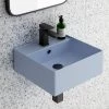 Arezzo 405mm Matt Blue Square Wall Mounted / Counter Top Basin