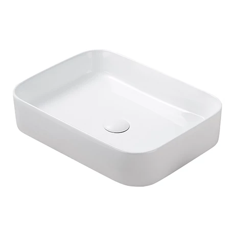 Arezzo 500 x 370mm Curved Rectangular Counter Top Basin - Gloss White 1 Arezzo 500 x 370mm Curved Rectangular Counter Top Basin - Gloss White
