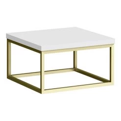 Arezzo 500 Gloss White Stone Resin Worktop with Brushed Brass Wall Mounted Frame