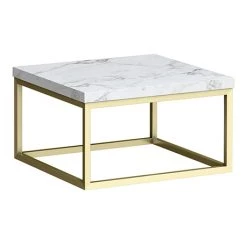 Arezzo 500 White Marble Effect Worktop with Brushed Brass Wall Mounted Frame