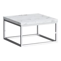 Arezzo 500 White Marble Effect Worktop with Chrome Wall Mounted Frame