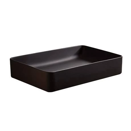 Arezzo Matt Black Slim Rectangular Counter Top Basin (605 x 355mm) 2 Arezzo Matt Black Slim Rectangular Counter Top Basin (605 x 355mm) - Image 2