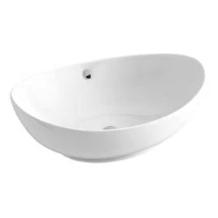 Arezzo Stone Resin Floating Basin Shelf inc. Oval Basin - 600mm Wide -Kitchen Sinks Shop AZ6MWSLFB1 d2 460