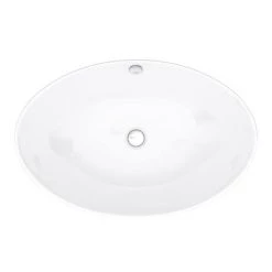 Arezzo Stone Resin Floating Basin Shelf inc. Oval Basin - 600mm Wide -Kitchen Sinks Shop AZ6MWSLFB1 d3 460