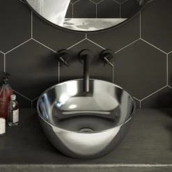Arezzo Round 415mm Silver Ceramic Counter Top Basin