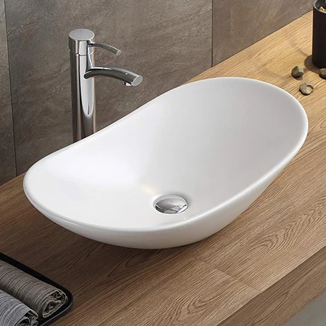 Arezzo Oval Counter Top Basin (620mm Wide - Matt White) 1 Arezzo Oval Counter Top Basin (620mm Wide - Matt White)
