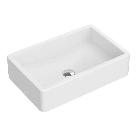 Arezzo 600 x 390mm Gloss White Rectangular Counter Top Basin 2 Arezzo 600 x 390mm Gloss White Rectangular Counter Top Basin - Image 2