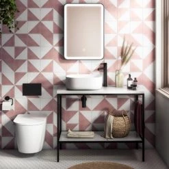 Arezzo 425 x 425mm Matt White Curved Square Counter Top Basin -Kitchen Sinks Shop AZ7816MW d4 460