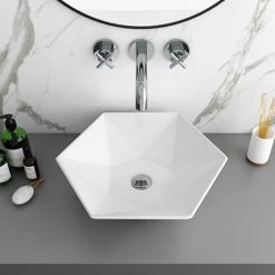 Arezzo 480 x 415mm Hexagon Shaped Modern Counter Top Basin