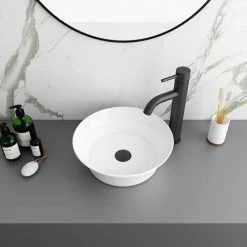 Arezzo Round 355mm Modern Counter Top Basin -Kitchen Sinks Shop AZ78252 d2 460