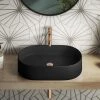 Arezzo Matt Black Oval Ceramic Counter Top Basin (600 x 380mm)