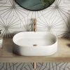Arezzo Matt White Oval Ceramic Counter Top Basin (600 x 380mm)