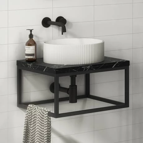 Arezzo Fluted Matt White Round Countertop Basin - 360mm Diameter 2 Arezzo Fluted Matt White Round Countertop Basin - 360mm Diameter - Image 2