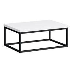 Arezzo 700 Gloss White Stone Resin Worktop with Matt Black Wall Mounted Frame