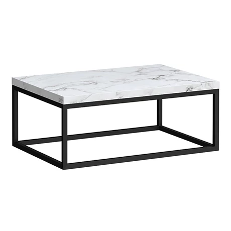 Arezzo 700 White Marble Effect Worktop with Matt Black Wall Mounted Frame 1 Arezzo 700 White Marble Effect Worktop with Matt Black Wall Mounted Frame