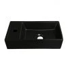Arezzo Matt Black Compact Rectangular Counter Top Ceramic Basin (410 x 220mm)
