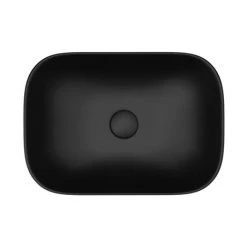 Arezzo 465 x 325mm Matt Black Curved Rectangular Counter Top Basin 9 Arezzo 465 x 325mm Matt Black Curved Rectangular Counter Top Basin -Kitchen Sinks Shop AZB465 d3 460