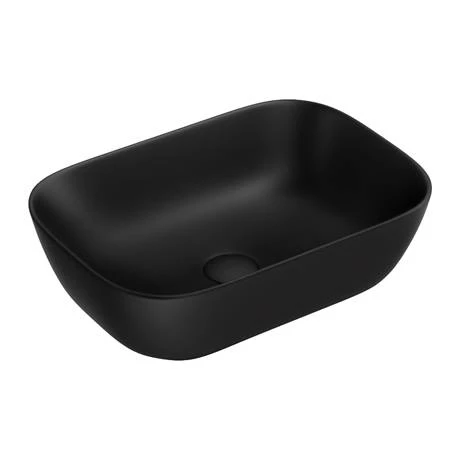 Arezzo 465 x 325mm Matt Black Curved Rectangular Counter Top Basin 2 Arezzo 465 x 325mm Matt Black Curved Rectangular Counter Top Basin - Image 2