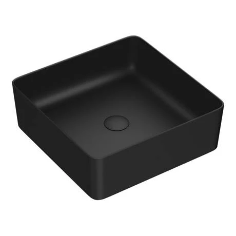 Arezzo 380 x 380mm Matt Black Square Counter Top Basin 2 Arezzo 380 x 380mm Matt Black Square Counter Top Basin - Image 2