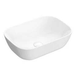 Arezzo 465 x 325mm Gloss White Curved Rectangular Counter Top Basin 8 Arezzo 465 x 325mm Gloss White Curved Rectangular Counter Top Basin -Kitchen Sinks Shop AZW465 d2 460