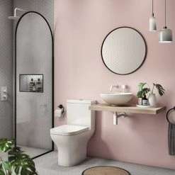 Arezzo 400mm Matt White Round Counter Top Basin -Kitchen Sinks Shop AZW6015 d2 460