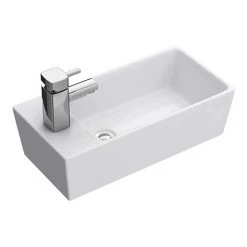 Nuie Compact Rectangular Counter Top Ceramic Basin - BAS002