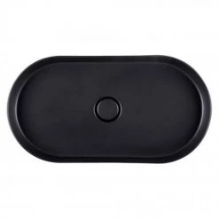 BagnoDesign Teatro Oval Matt Black 650 x 350mm Countertop Basin -Kitchen Sinks Shop BDS CIR 102 MB D2 460