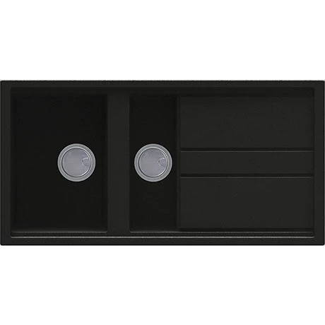 Reginox Best 475 1.5 Bowl Granite Kitchen Sink - Black 1 Reginox Best 475 1.5 Bowl Granite Kitchen Sink - Black