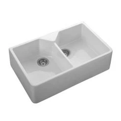 Rangemaster Double Bowl Belfast Ceramic Kitchen Sink -Kitchen Sinks Shop CDB800WH d4 460