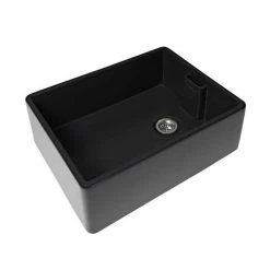Rangemaster Grange Belfast Matt Black Ceramic Kitchen Sink inc. Basket Strainer Waste -Kitchen Sinks Shop CGR595MB D5 460