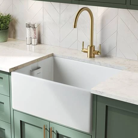 Rangemaster Grange Belfast White Ceramic Kitchen Sink incl. Basket Strainer Waste 3 Rangemaster Grange Belfast White Ceramic Kitchen Sink incl. Basket Strainer Waste - Image 3