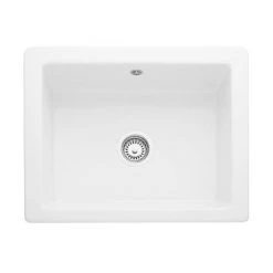 Rangemaster Hartland Belfast White Ceramic Kitchen Sink inc. Basket Strainer Waste -Kitchen Sinks Shop CHA622WH D2 460