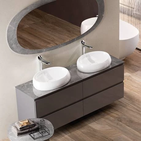 RAK Cloud 58cm Counter Top Basin - Gloss White 2 RAK Cloud 58cm Counter Top Basin - Gloss White - Image 2