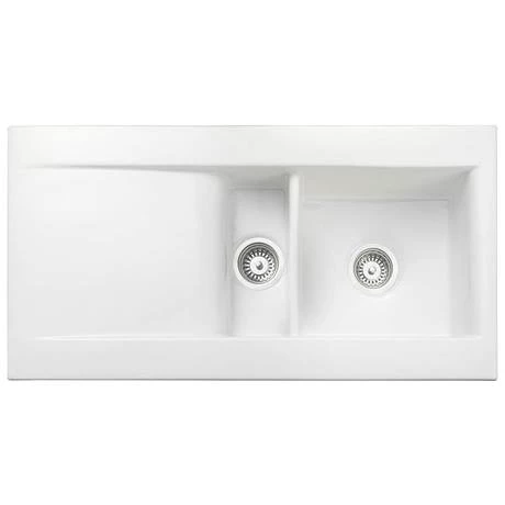 Rangemaster Nevada 1.5 Bowl Ceramic Kitchen Sink 2 Rangemaster Nevada 1.5 Bowl Ceramic Kitchen Sink - Image 2